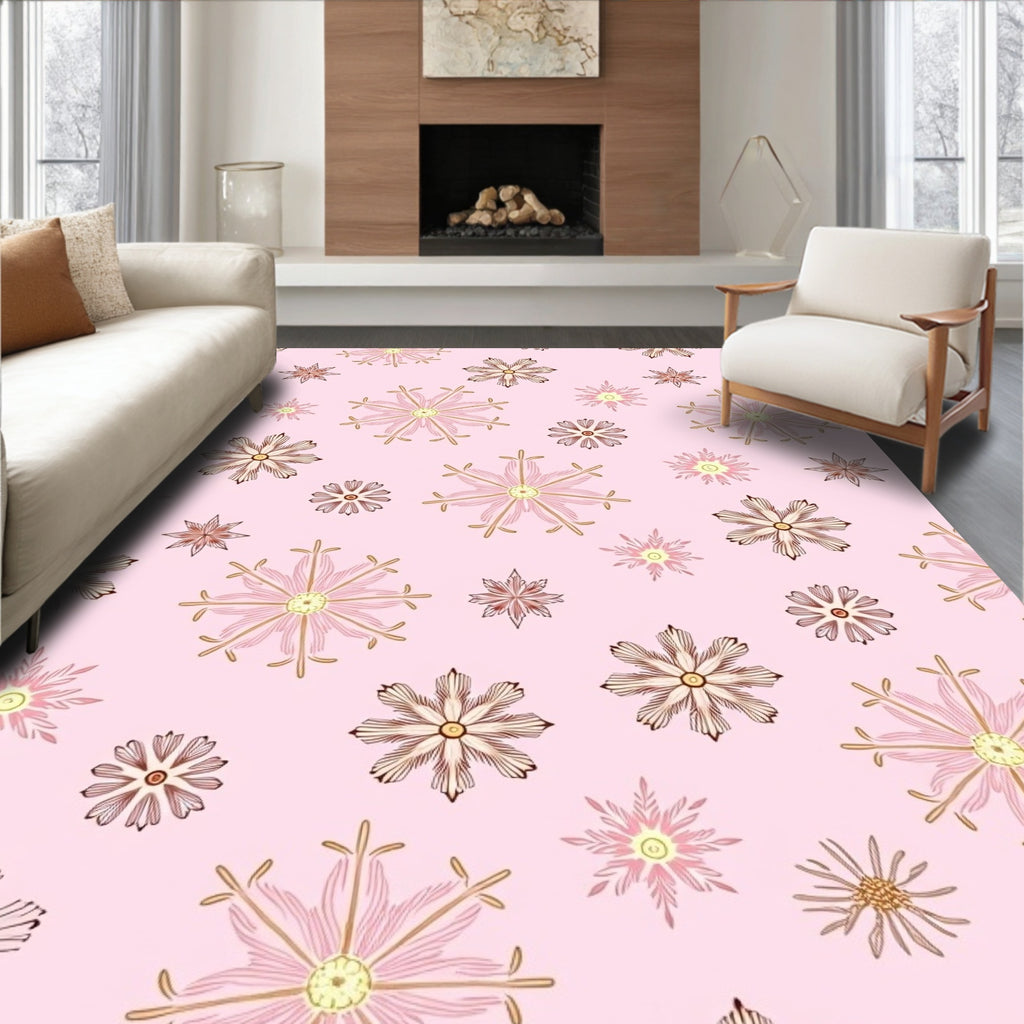 Sweet Pink Floral Scatter Rug