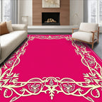 Baroque Ivory Floral Frame Rug