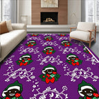 Purple Emerald Character Floral Icon Rug