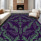 Emerald Fern Floral Medallion Rug