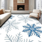 Winter Blue Snowflake Repeating Image Rug