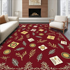 Crimson Golden Leaf Gift Collage Rug