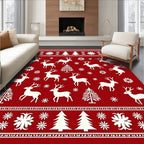 Christmas Reindeer Snowflake Forest Rug