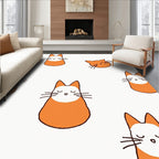 Orange Feline Whimsy Repeat Rug