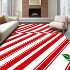 Red White Candy Cane Stripe Rug