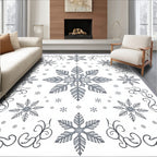 Winter Snowflake Medallion Gray Rug