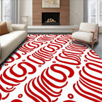 Crimson Swirl Organic Ribbon Rug