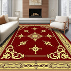 Rich Crimson Golden Ornate Floral Rug