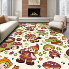 Whimsical Gnomes Mushroom Forest Creatures Rug