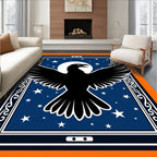 Midnight Raven Moon Celestial Scrolled Rug