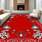Red Agate Stone Floral Swirl Rug