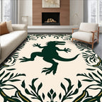 Whimsical Green Dinosaur Foliage Border Rug