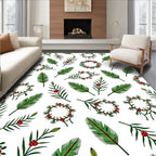 Green Berry Wreath And Leaf Spread Rug
