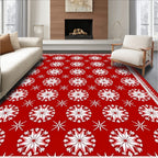 Crimson Red Starburst Medallion Rug