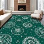 Emerald Green Circular Starburst Medallion Rug
