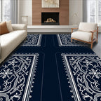 Classic Indigo White Medallion Floral Rug