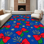 Red Bow Snowflake Scatter Rug