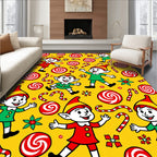 Christmas Elves Candy Cane Swirls Rug