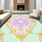 Pastel Floral Medallion with Gold Filigree Rug
