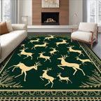 Forest Green Golden Stag Herd Rug