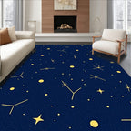 Cosmic Yellow Stars Night Rug