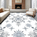 Gray Snowflake Mandala Repeat Rug