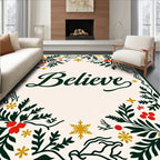 Festive Holly Berry And Star Rug
