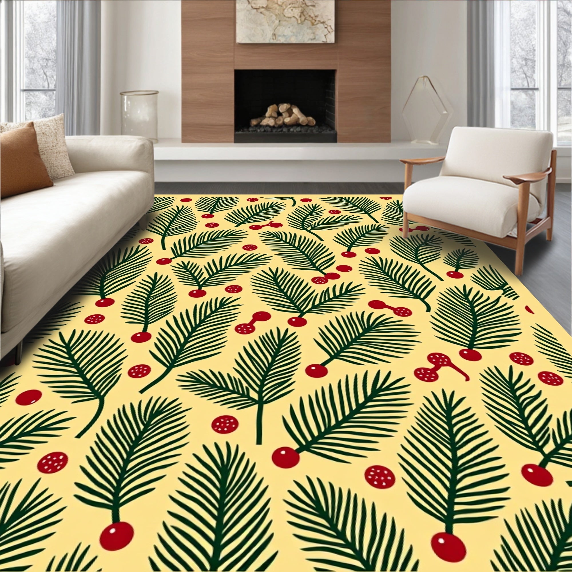 Fern Berry Jubilation Yellow Rug