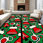Crimson Bell and Scissor Jubilee Rug