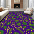 Purple Emerald Leaf Swirl Star Rug
