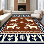 Rustic White Reindeer Forest Rug
