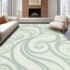 Cool Blue Swirl Abstract Fluid Rug