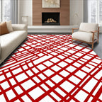 Crimson Linear Intersection Rug
