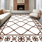 Chocolate Lattice Floral Borders Rug