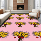 Golden Wheat Red Berry Meadow Rug