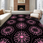 Hot Pink Floral Medallion Backdrop Rug