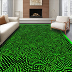 Vibrant Lime Grassy Swirl Texture Rug