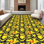 Yellow Black Red Pop Art Motif Rug