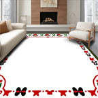 Christmas Puppy Santa Hat Border Rug