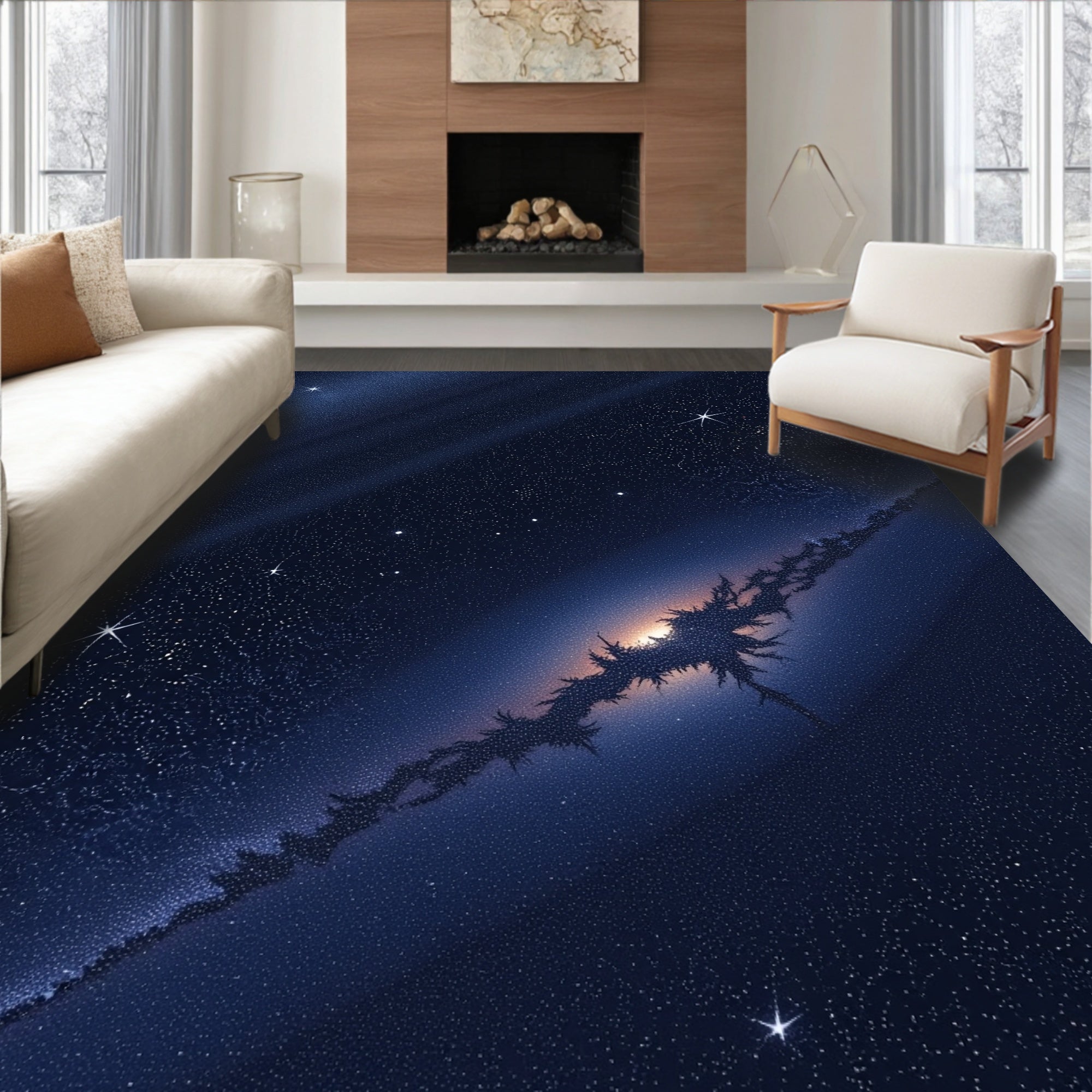 Night Sky Starry Nebula Rug