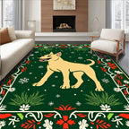Joyful Golden Dog Festive Border Rug