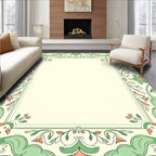 Art Nouveau Green Floral Border Rug