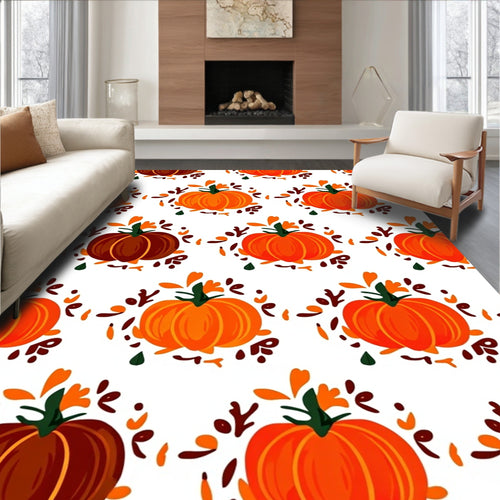 Autumn Harvest Pumpkin Garland Rug