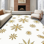 Golden Snowflake Scattered Winter Ground Rug