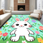 Cute Easter Bunny Floral Egg Patch Rug