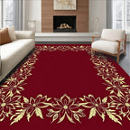 Golden Petal Leafed Border Rug