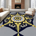 Golden Navy Elaborate Medallion Rug