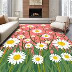 Coral Daisy Fields Grass Rug