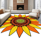 Sunflower Mandala Orange Yellow Rug