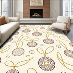 Gold Chain Red Starburst Ornaments Rug